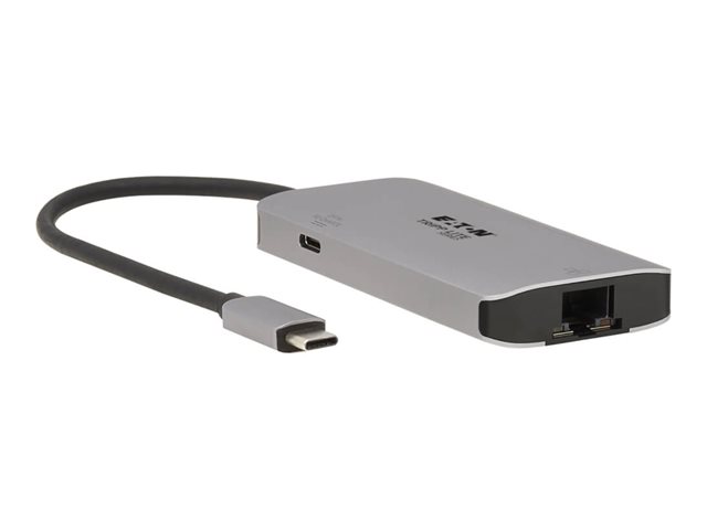 Eaton Tripp Lite Series USB C Hub - 3-Port USB 3.2 Gen 1, 3 USB-A Ports, GbE, Thunderbolt 3, 100W PD Charging, Aluminum Housing - docking station - USB-C / Thunderbolt 3 - 1GbE