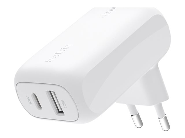 BOOSTCHARGE 42W - 30W USB-C PD PPS + 12W USB-A DUAL WHITE EU P