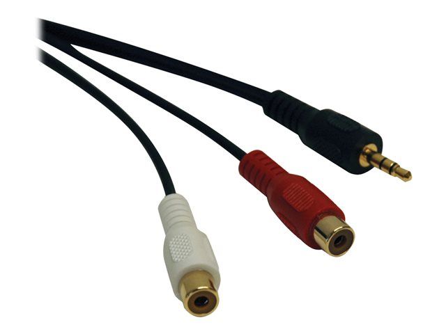 Eaton Tripp Lite Series 3.5 mm Mini Stereo to RCA Audio Y Splitter Adapter Cable (M/2xF), 6 in. (15.2 cm) - audio adaptor - 15.2 cm