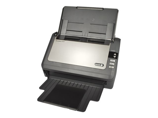 Xerox DocuMate 3120 Document Scanner. Speed: 40 ipm @ 200 dpi, b/w, duplex, Scan Method: Contact Image Sensor (CIS), Optical Resolution: 600 dpi, Output Bit Depth: 24-bit colour, 8-bit grayscale, 1-bit bitonal (black & white), ADF Capacity: 50 sheets (80