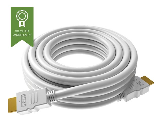 VISION Professional installation grade HDMI cable - LIFETIME WARRANTY - 4K - HDMI version 2.0 - gold plated connectors - ethernet - HDMI (M) to HDMI (M) - outer diameter 7.3 mm - 28 AWG - 5 m - white