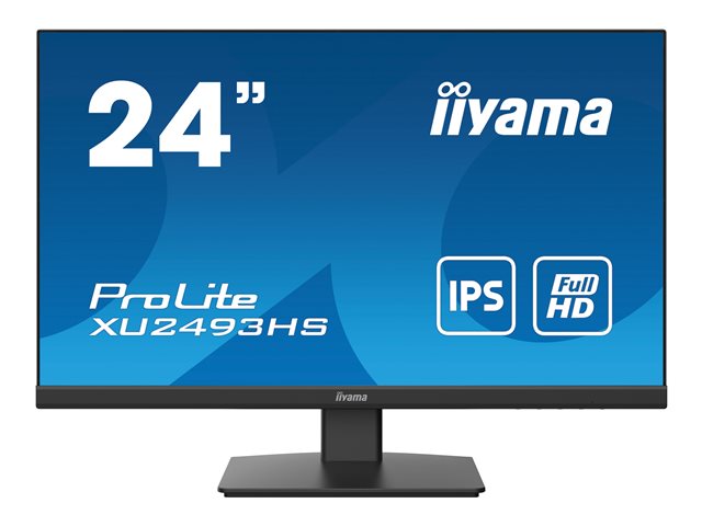 iiyama ProLite XU2493HS-B5 - LED monitor - 23.8" - 1920 x 1080 Full HD (1080p) @ 75 Hz - IPS - 250 cd/m² - 1000:1 - 4 ms - HDMI, DisplayPort - speakers - matte black