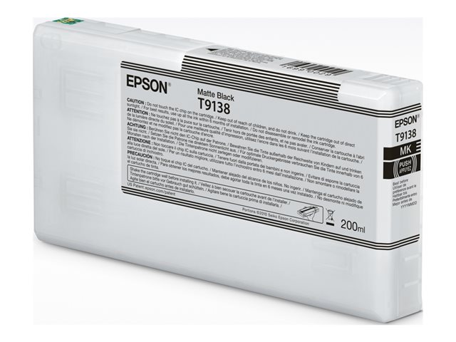 Epson T9138 - 200 ml - matte black - original - ink cartridge - for SureColor SC-P5000 STD Spectro, SC-P5000 Violet, SC-P5000 Violet Spectro