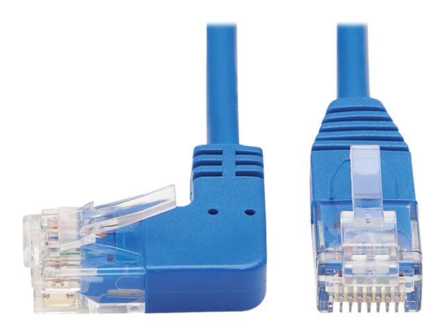 Eaton Tripp Lite Series Left-Angle Cat6 Gigabit Molded Slim UTP Ethernet Cable (RJ45 Left-Angle M to RJ45 M), Blue, 15 ft. (4.57 m) - patch cable - 4.57 m - blue