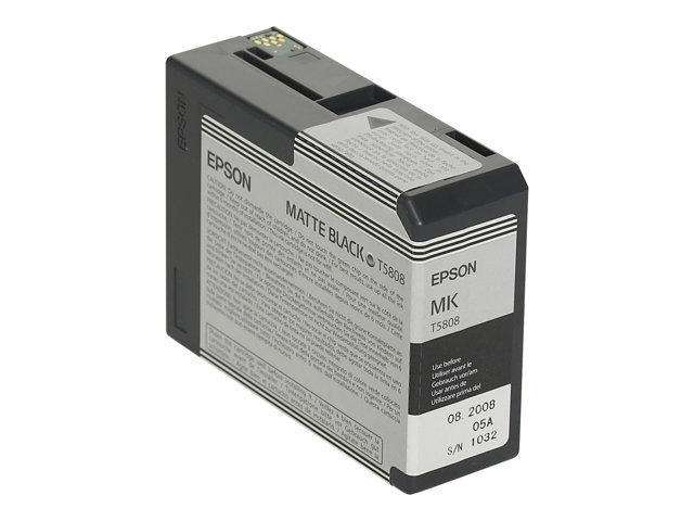 Epson Ink Cartridges, T580800, Singlepack, 1 x 80.0 ml Matte Black