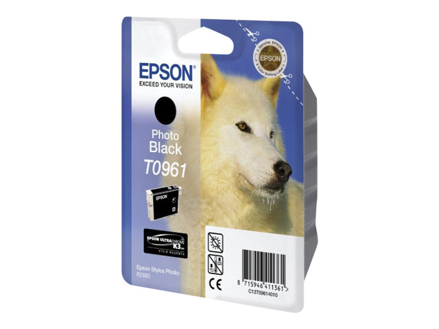 Epson Ink Cartridges, T0961, Husky, Singlepack Photo Black