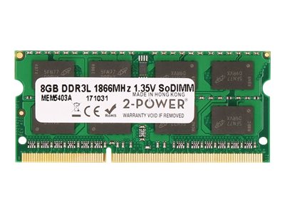 2-Power - DDR3L - module - 8 GB - SO-DIMM 204-pin - 1866 MHz / PC3L-14900 - unbuffered
