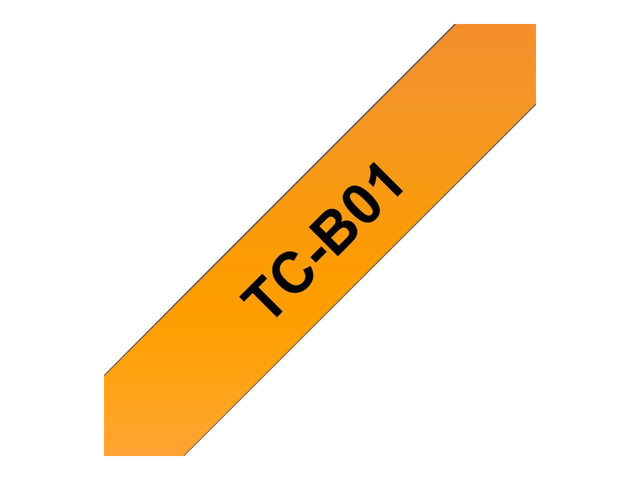 Brother TCB01 - 12 mm x 6.7 m - black on fluorescent orange - laminated tape - for P-Touch PT-2000, PT-3000, PT-500, PT-5000, PT-8E