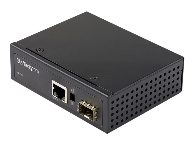 Startech Industrial Fiber to Ethernet Media Converter, 1Gbps SFP to RJ45/ Cat6, Singlemode/Multimode Optical Fiber to Copper Gigabit Eternet Network, 12-56V DC, IP-30/ -40 to +75C - Fiber Media Converter (IMC1GSFP) - Fibre media converter - 1GbE - 1000Bas