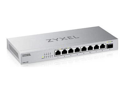 Zyxel XMG-100 Series XMG-108 - Switch - unmanaged - unmanaged - 8 x 100/1000/2.5G + 1 x Gigabit SFP / 10 Gigabit SFP+ - desktop, wall-mountable