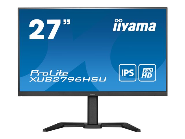 iiyama ProLite XUB2796QSU-B5 - LED monitor - 27" - 2560 x 1440 WQHD @ 75 Hz - IPS - 250 cd/mï¿½ - 1000:1 - 1 ms - HDMI, DisplayPort - speakers - matte black