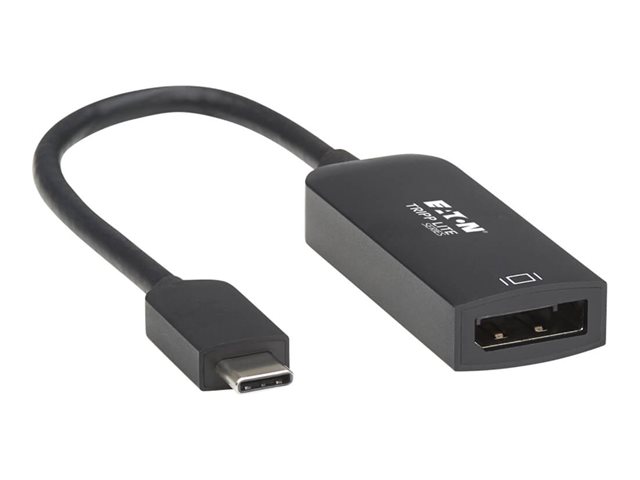 Eaton Tripp Lite Series USB C to DisplayPort Adapter Cable (M/F) with Equalizer, 8K UHD, HDR, DP 1.4, Black, 6 in. (15.24 cm) - USB / DisplayPort adapter - 24 pin USB-C (M) to DisplayPort (F) - USB 3.1 Gen 1 / Thunderbolt 3 / DisplayPort 1.4 - 15.2 cm - 8