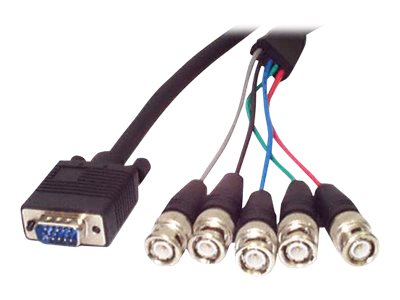 StarTech 6 ft. (1.8 m) VGA to BNC Cable - HD15 VGA to 5 BNC - Coaxial High Resolution - Male/Male - BNC Cable (VGABNC5) - VGA cable - HD-15 (VGA) (M) to BNC (M) - 1.8 m