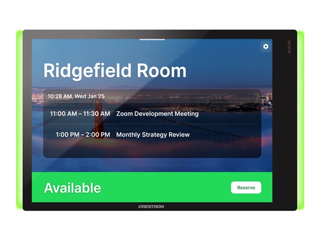 Crestron TSS-770-Z-B-S-LB KIT - room manager - 7", room scheduling, for Zoom Rooms software, includes one TSW-770-LB-B-S light bar - 802.11a/b/g/n/ac, Bluetooth - smooth black