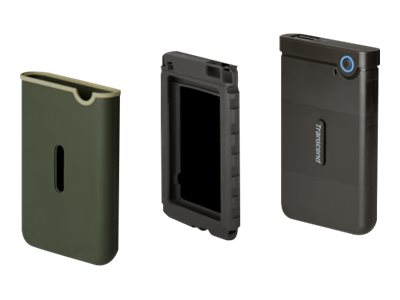 Transcend StoreJet 25M3 - Hard drive - 1 TB - external (portable) - 2.5" - USB 3.1 Gen 1 - 256-bit AES - iron grey