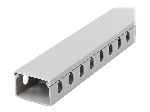 Startech Open Slot Cable Management Raceway with Cover, 1-1/2"(38mm)W x 1"(25mm)H, 6.5ft(2m) length, 1/4"(8mm) Slots, PVC Network Cable Hider/Wall Wire Duct, Max 20 Cables, UL Listed - UL94 V0, M1 Fire Rated (CBMWD3825) - Cable raceway - 2 m - grey - TAA