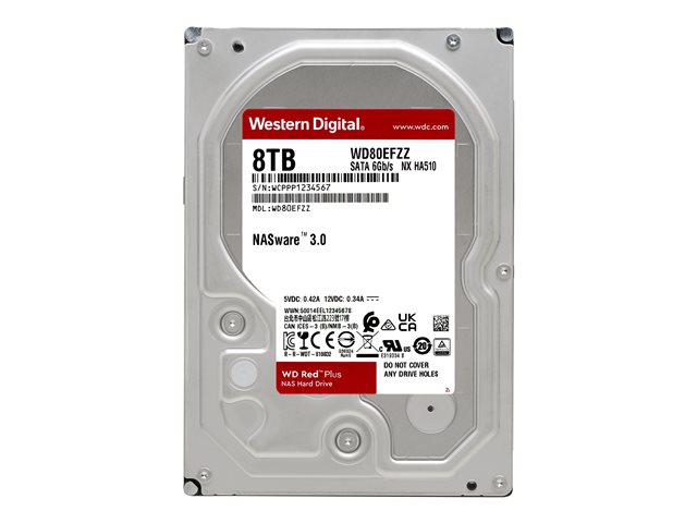 WD Red Plus WD80EFZZ - hard drive - 8 TB - SATA 6Gb/s