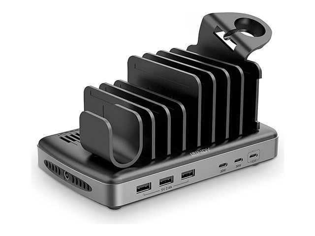 Lindy charging station - 3 x USB Type A, 3 x USB-C - 160 Watt