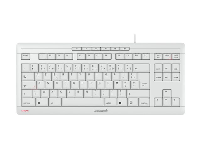 CHERRY STREAM KEYBOARD TKL - keyboard - AZERTY - French - pale grey Input Device