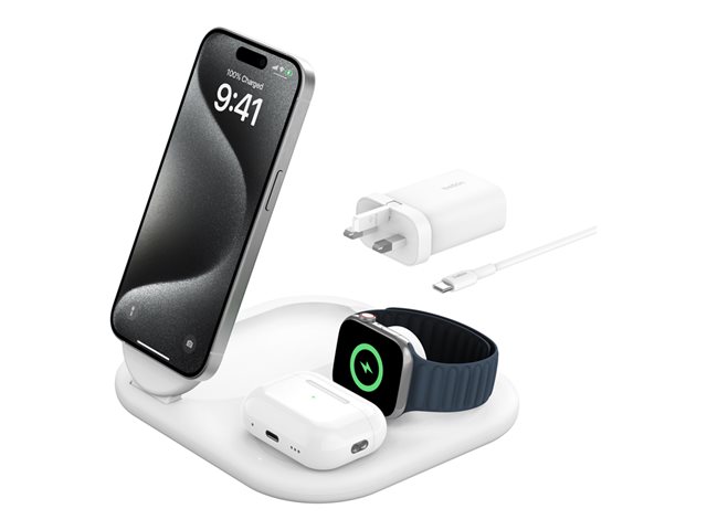 BOOST CHARGE QI2 15W MAGNETIC 3IN1 STAND WHITE