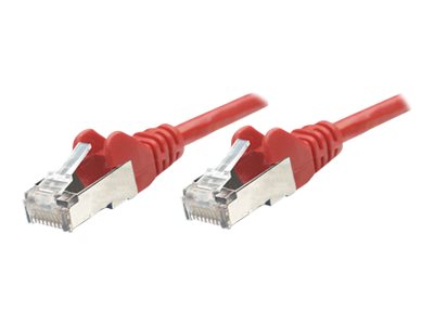 Intellinet Network Patch Cable, Cat5e, 7.5m, Red, CCA, SF/UTP, PVC, RJ45, Gold Plated Contacts, Snagless, Booted, Lifetime Warranty, Polybag - patch cable - 7.6 m - red