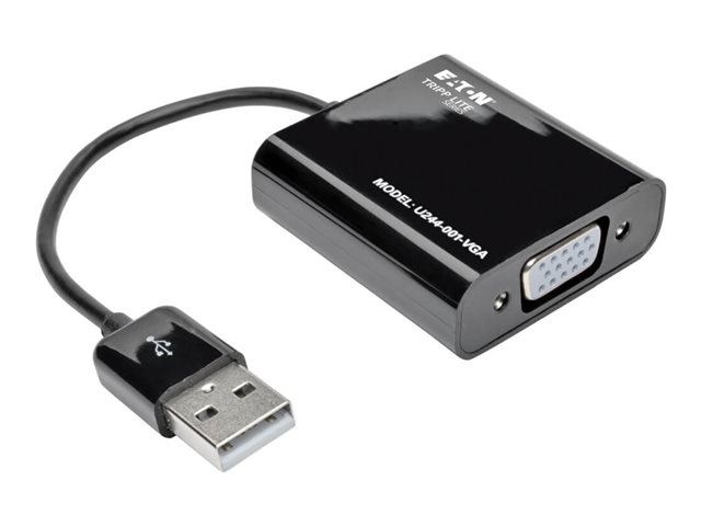 Eaton Tripp Lite Series USB 2.0 to VGA Dual Multi-Monitor External Video Graphics Card Adapter w/Built-In USB Cable 1080p 60 Hz - external video adapter - 128 MB
