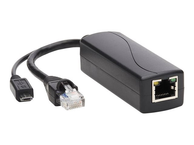 Eaton Tripp Lite Series PoE to USB Micro-B and RJ45 Active Splitter - 802.af, 48V to 5V 1A, Up to 328 ft. (100 m) - PoE splitter - 5 Watt