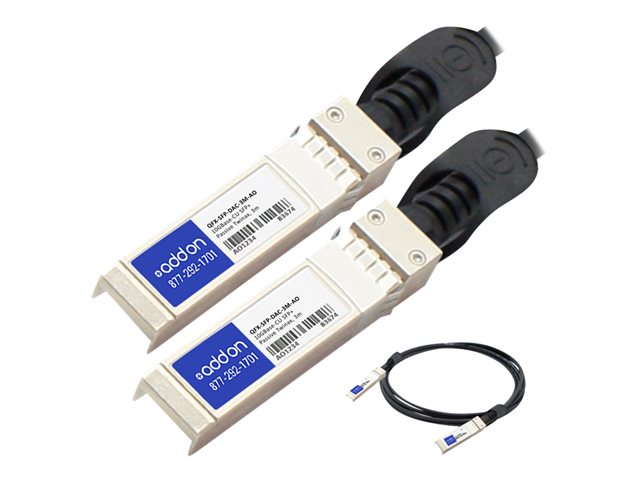 AddOn 3m Juniper Compatible SFP+ DAC - Direct attach cable - SFP+ to SFP+ - 3 m - twinaxial - for Juniper Networks SRX380, NFX Series Network Services Platform NFX350, QFX Series QFX10016
