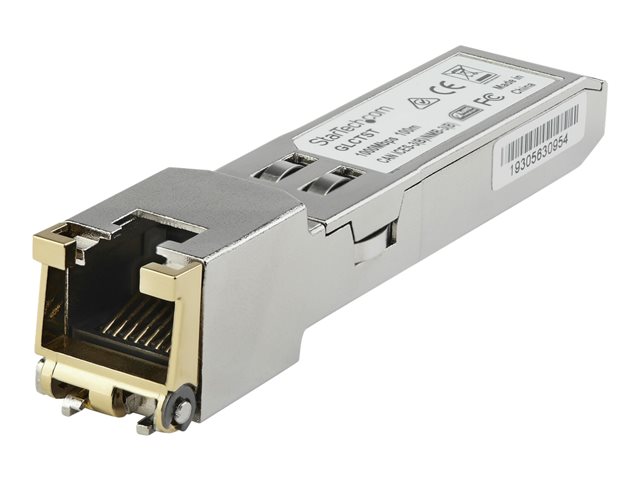 Startech Juniper RX-GET-SFP Compatible SFP Module, 1000BASE-T, SFP to RJ45 (Copper) Cat6/Cat5e, 1GE Gigabit Ethernet SFP, RJ-45 (Copper) 100m, 1Gbps Mini GBIC Transceiver SFP Module - Lifetime Warranty (RXGETSFPST) - SFP (mini-GBIC) transceiver module (eq