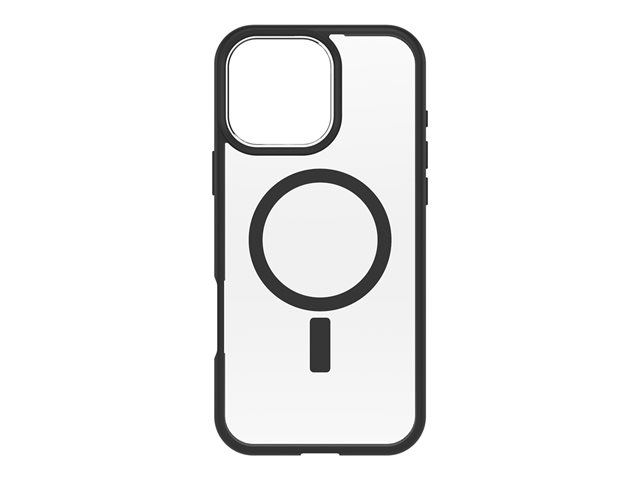 OtterBox React Series - Back cover for mobile phone - MagSafe compatibility - plastic - black crystal (clear/black) - for Apple iPhone 16 Pro Max