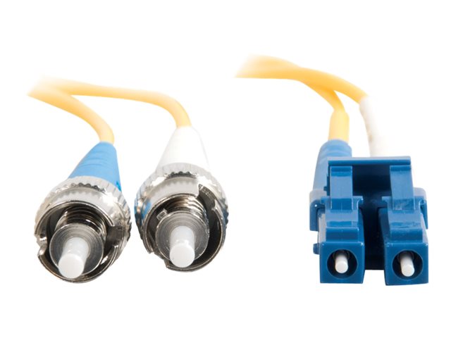 C2G LC-ST 9/125 OS1 Duplex Singlemode PVC Fiber Optic Cable (LSZH) - Patch cable - ST single-mode (M) to LC single-mode (M) - 1 m - 1 m - fibre optic - duplex - 9 / 125 micron - OS1 - halogen-free - yellow