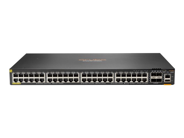 HPE Aruba 6200F 48G Class4 PoE 4SFP+ 370W Switch - Switch - Max. Stacking Distance 10 kms - L3 - Managed - 48 x 10/100/1000 (PoE+) + 4 x 1 Gigabit / 10 Gigabit SFP+ (uplink) - front and side to back - rack-mountable - PoE+ (370 W) - BTO