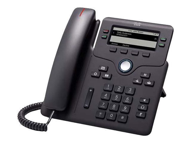 Cisco IP Phone 6861 - VoIP phone - IEEE 802.11n (Wi-Fi) - SIP, SRTP - 4 lines - charcoal