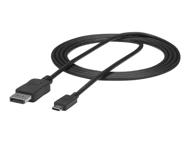 StarTech 6ft/1.8m USB C to DisplayPort 1.2 Cable 4K 60Hz, USB-C to DisplayPort Adapter Cable HBR2, USB Type-C DP Alt Mode to DP Monitor Video Cable, Works with Thunderbolt 3, Black - USB-C Male to DP Male - DisplayPort cable - USB-C (M) to DisplayPort (M)
