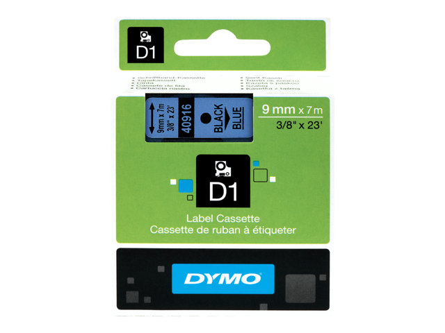 DYMO D1 Tape 9mm Black on Blue
