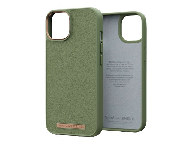 NJORD SUEDE COMFORT+ CASE FOR IPHONE 14 PRO OLIVE