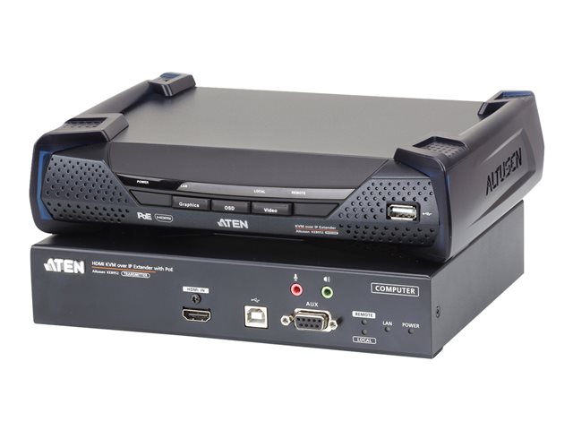 ATEN KE8952 4K HDMI Single Display KVM over IP Extender with PoE - KVM / audio / serial / USB extender