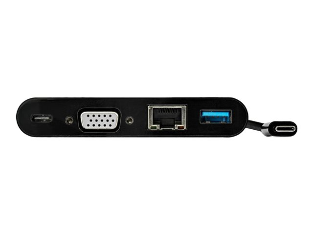 StarTech.com USB C Multiport Adapter, Mini USB-C Dock with Single Monitor VGA 1080p Video, 60W Power Delivery Passthrough, USB 3.1 Gen 1 Type-A 5Gbps, Gigabit Ethernet, Docking Station - Portable USB C Dock (DKT30CVAGPD) - docking station - USB-C - VGA - 