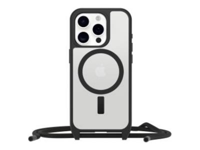 OtterBox React Series - Back cover for mobile phone - necklace - MagSafe compatibility - black crystal (clear/black) - for Apple iPhone 16 Pro Max