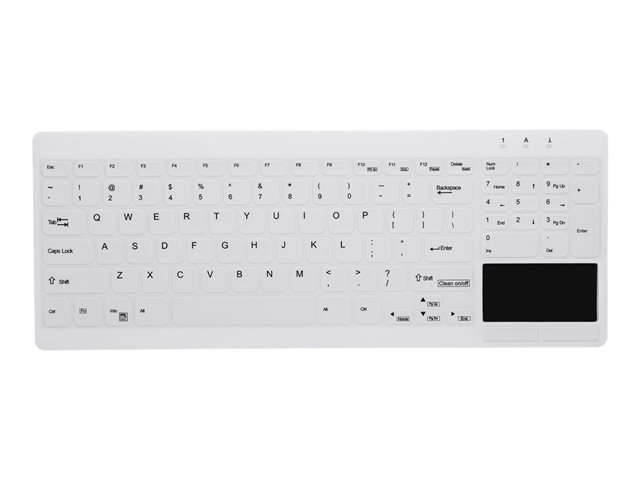 Active Key MedicalKey AK-C7412 - keyboard - disinfectable hygiene keyboard - with touchpad - QWERTY - UK - white