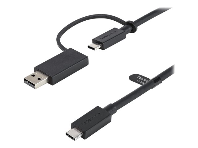 StarTech 3ft (1m) USB C Cable w/ USB-A Adapter Dongle, Hybrid 2-in-1 USB C Cable w/ USB-A | USB-C to USB-C (10Gbps/100W PD), USB-A to USB-C (5Gbps), USB-A Host to USB-C DisplayLink Dock - Ideal for Hybrid Dock (USBCCADP) - USB cable - USB-C (M) to USB-C (