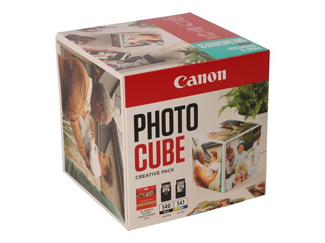 Canon Photo Cube Creative Pack - Glossy - 2-pack - black, colour (cyan, magenta, yellow) - original - blue - ink cartridge / paper kit - for PIXMA TS5150, TS5151