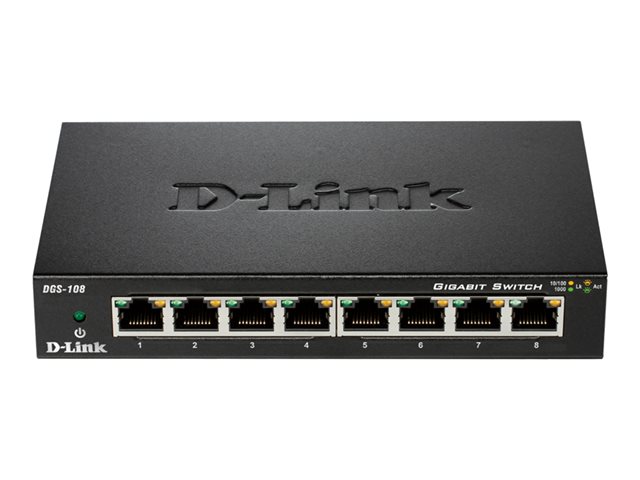 D-Link DGS 108 - Switch - 8 x 10/100/1000 - desktop