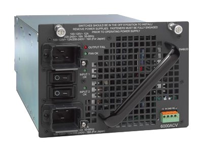 Cisco - Power supply (plug-in module) - AC 110/220 V - 6000 watt - remanufactured - for Catalyst 4503, 4503-E, 4504, 4506, 4506-E, 4507R, 4507R-E, 4510R, 4510R+E, 4510R-E