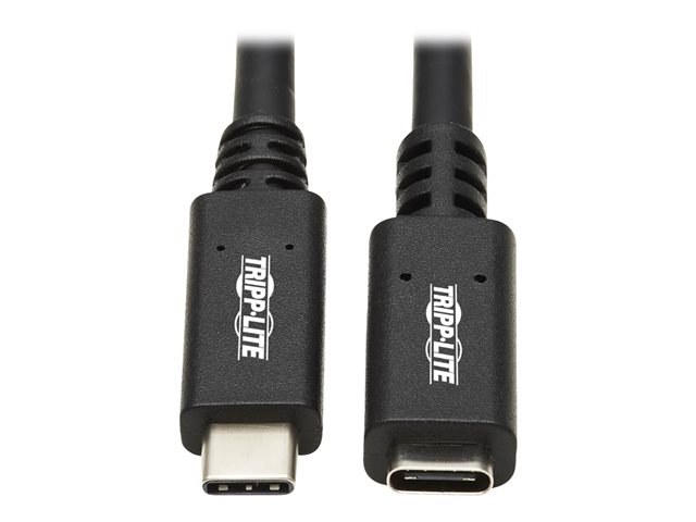Tripp Lite USB C Extension Cable (M/F) - USB 3.2 Gen 2, Thunderbolt 3, 60W PD Charging, Black, 20 in. (0.5 m) - USB-C extension cable - USB-C to USB-C - 50 cm