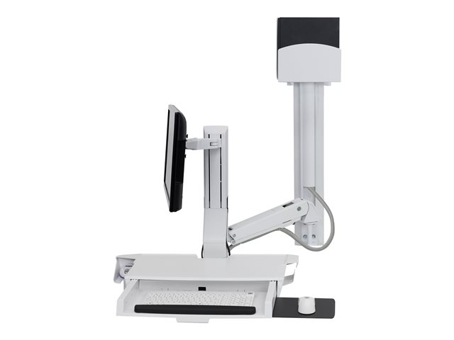Ergotron SV Combo System with Worksurface & Pan, Small CPU Holder - Mounting kit (CPU holder, wrist rest, wall mount bracket, track mount bracket kit, slide-out mouse tray, monitor mount, barcode scanner and mouse holder, combo arm, work surface with keyb