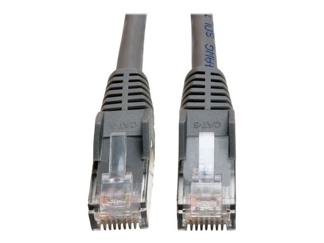 Eaton Tripp Lite Series Cat6 Gigabit Snagless Molded Plenum-Rated (UTP) Ethernet Cable, (RJ45 M/M), PoE, Gray, 100 ft. (30.5 m) - patch cable - 30.5 m - grey
