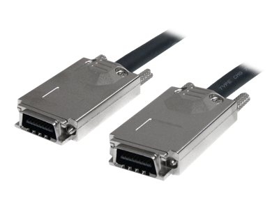 StarTech 2m Infiniband External SAS Cable - SFF-8470 to SFF-8470 - Serial Attached SCSI SAS Cable - 2x (4x) SFF-8470 (SAS7070S200) - SAS external cable - TAA Compliant - SAS 6Gbit/s - 4-Lane - 4 x InfiniBand (P) to 4 x InfiniBand (P) - 2 m - thumbscrews -