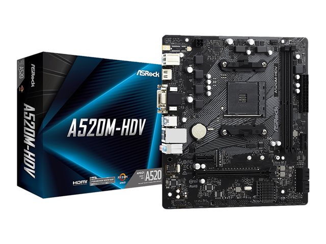 ASRock A520M-HDV - motherboard - micro ATX - Socket AM4 - AMD A520