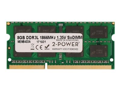 2-Power - DDR3L - module - 8 GB - SO-DIMM 204-pin - 1866 MHz / PC3L-14900 - unbuffered